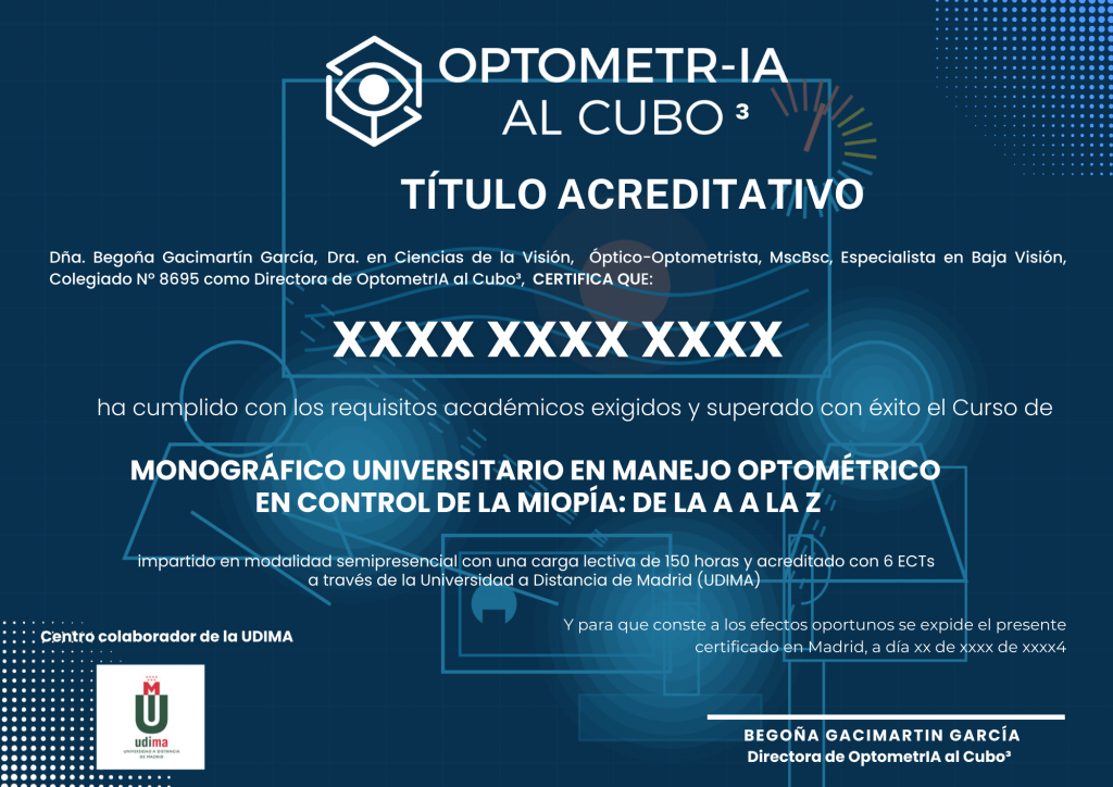 Diploma Monográfico Universitario en Manejo Optométrico en Control de la Miopía