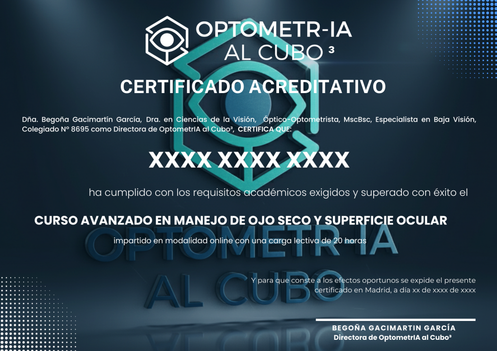 Diploma Curso Avanzado en Manejo de Ojo Seco y Superficie Ocular