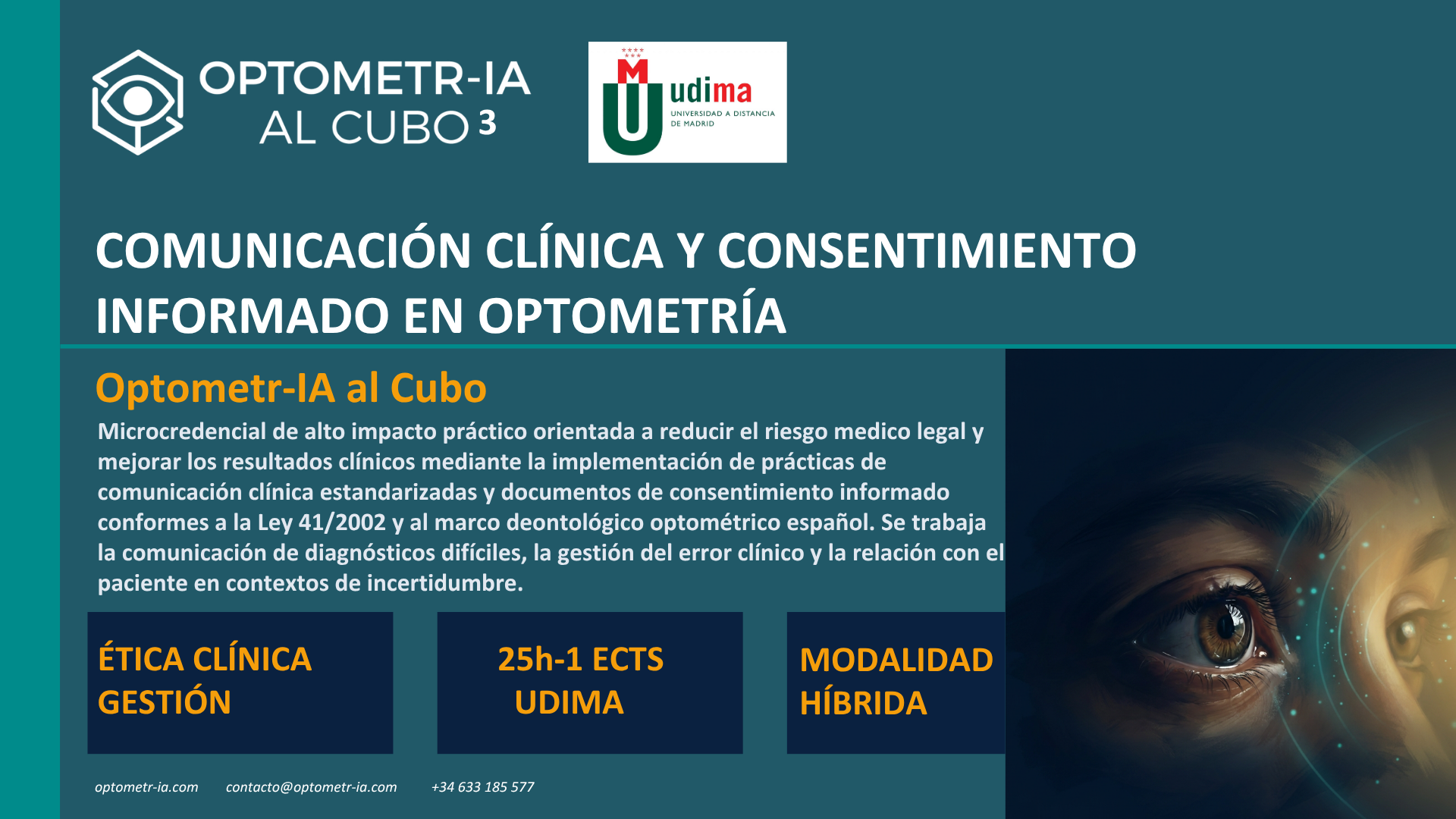 Microcredencial Comunicación clínica y consentimiento informado en Optometría - Imagen 2