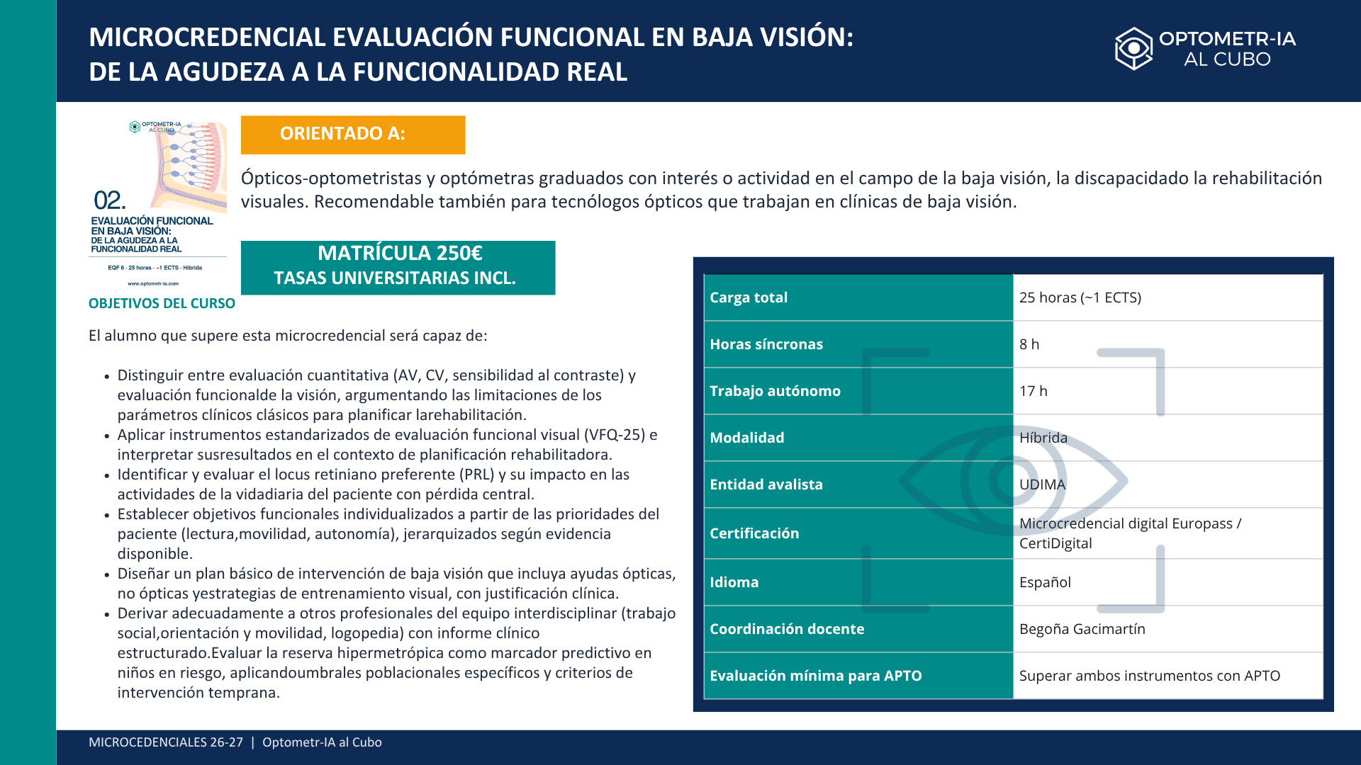 Microcredencial Evolución Funcional de la Baja Visión - Imagen 3